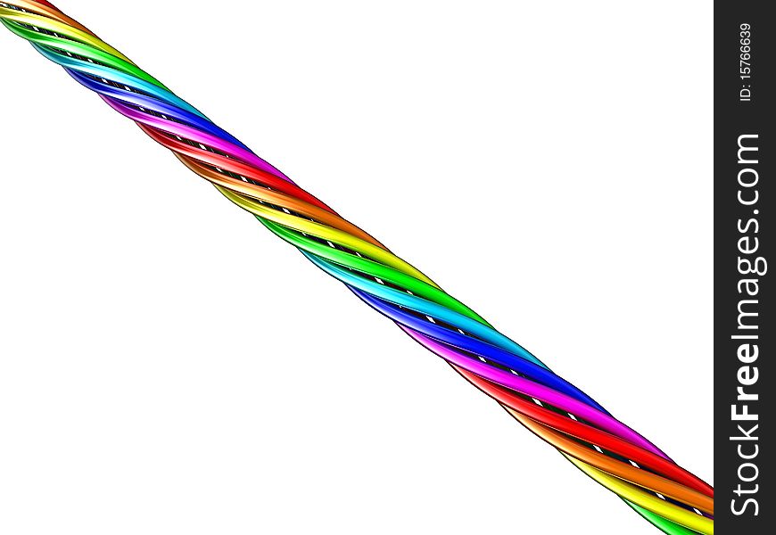 Illustration of wires of the different colour weaving among themselves