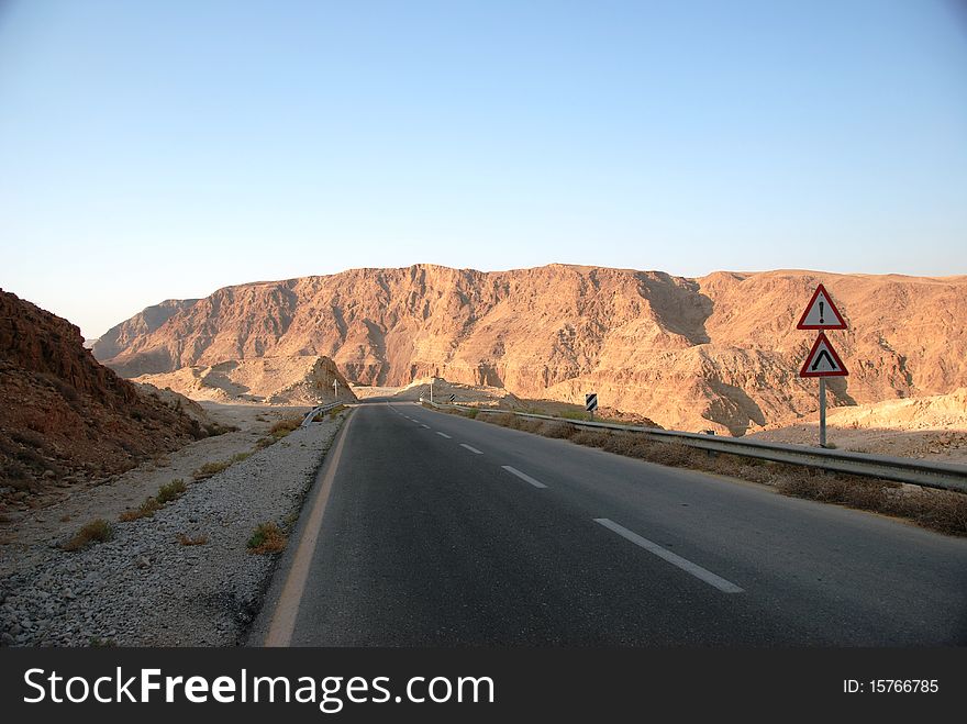 One of dead sea road in Israel. One of dead sea road in Israel