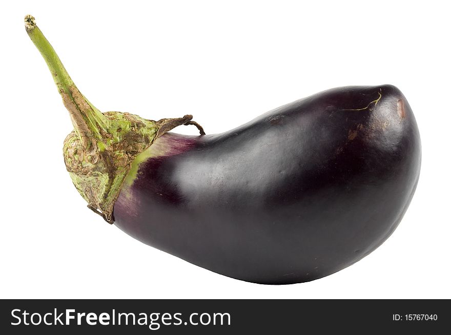 Egg-plant (aubergine) isolated over white background macro shot