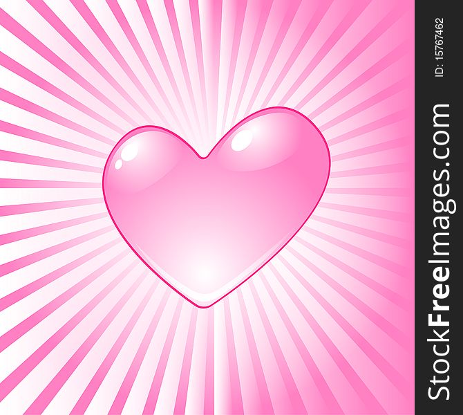 Heart shape on the pink background. Heart shape on the pink background