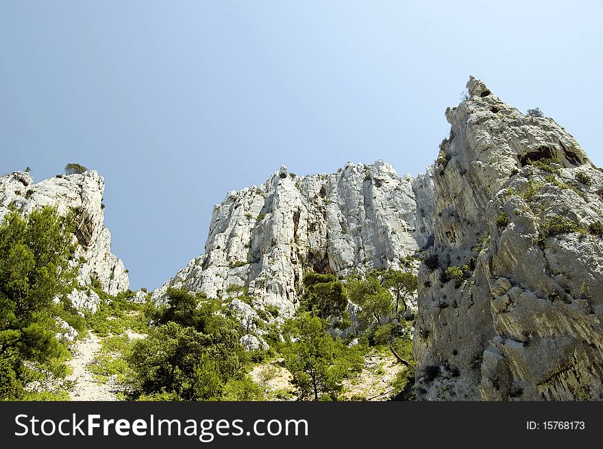 Rocks into the French Calanques