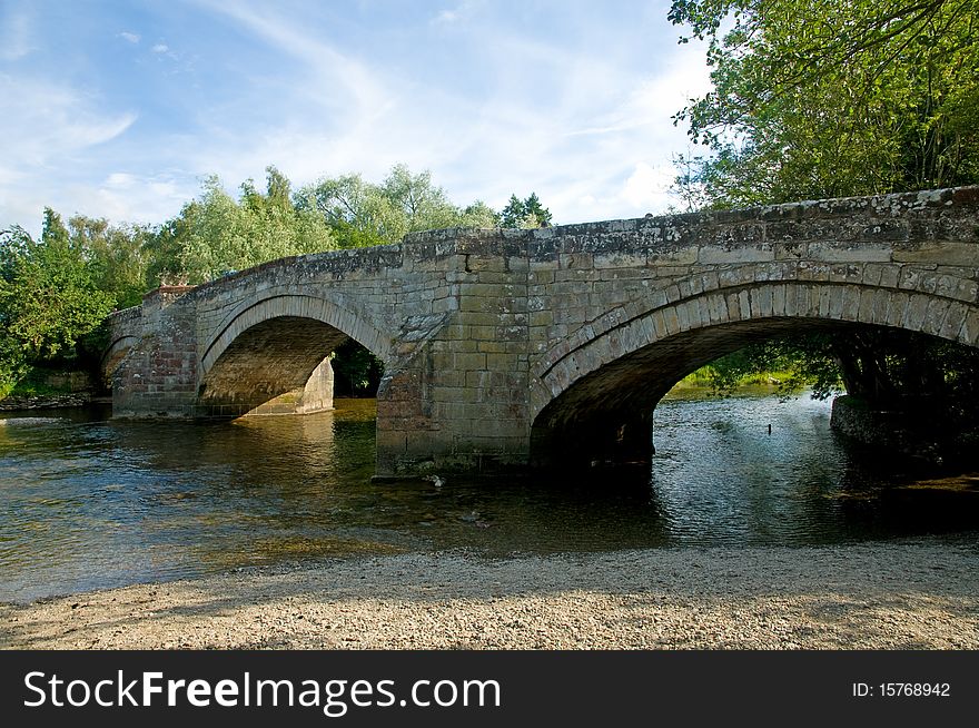 The landscape of ullswater at pooley bridge in cumbria in england. The landscape of ullswater at pooley bridge in cumbria in england