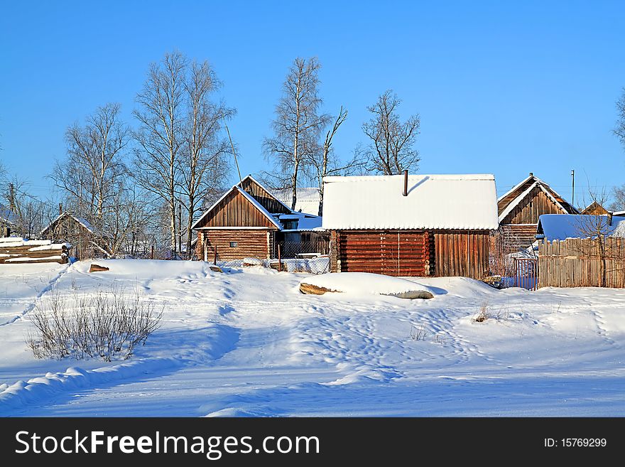 Rural house on coast river