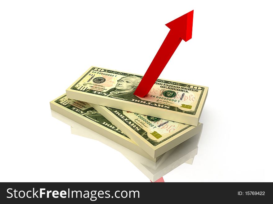 3D multi-use dollar 
Growth in white background. 3D multi-use dollar 
Growth in white background