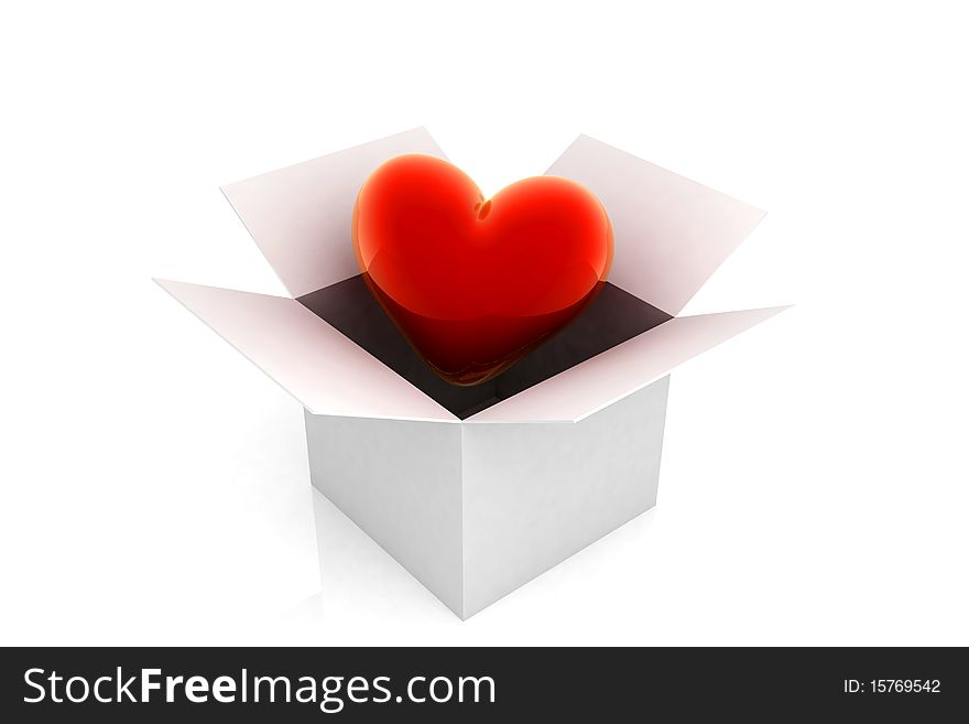 3D multi-use gift box in white  background