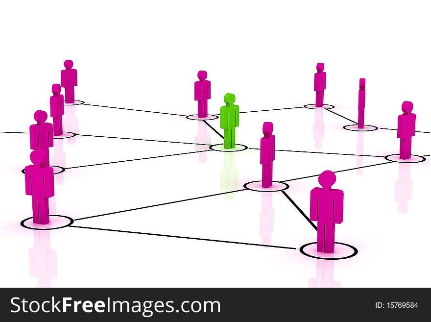 3D multi-use business team in white  background. 3D multi-use business team in white  background