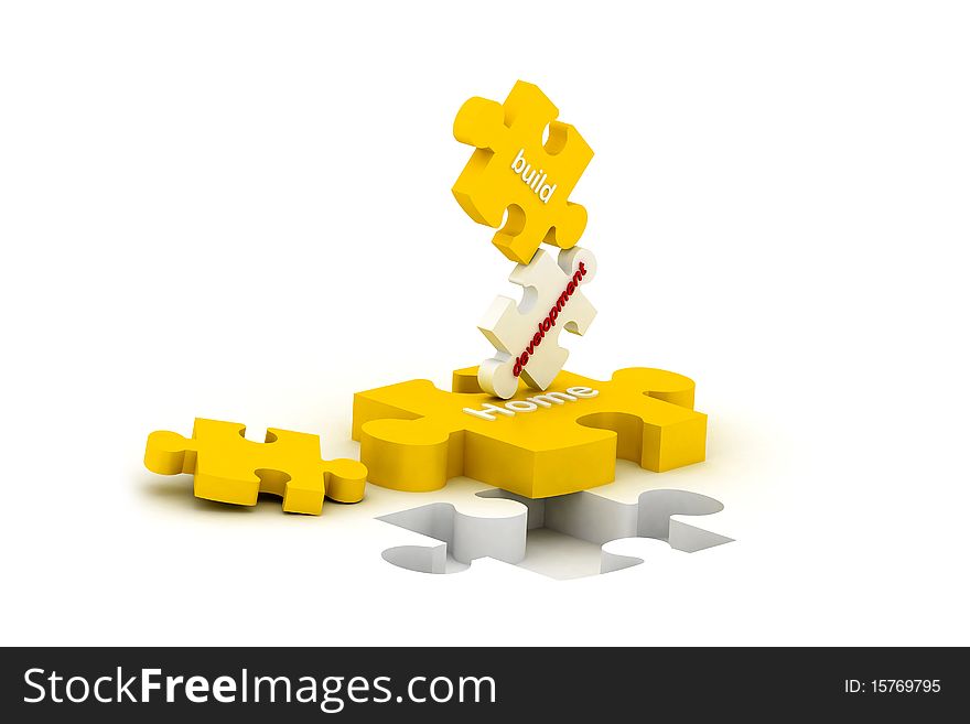 3d multi use construction puzzles in white background
