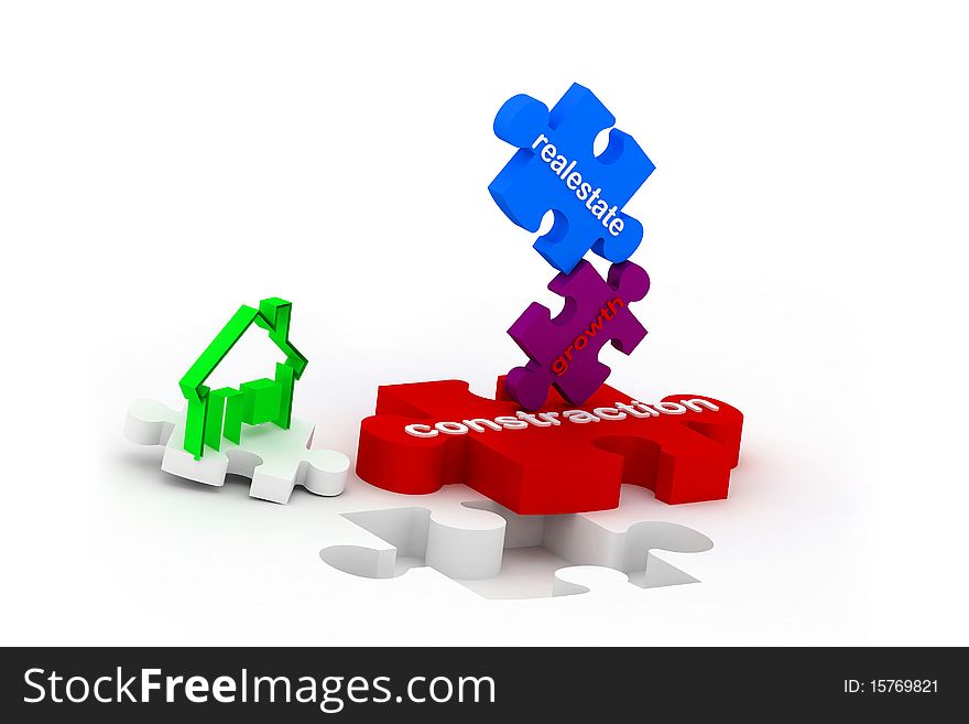 3d multi use construction puzzles in white background