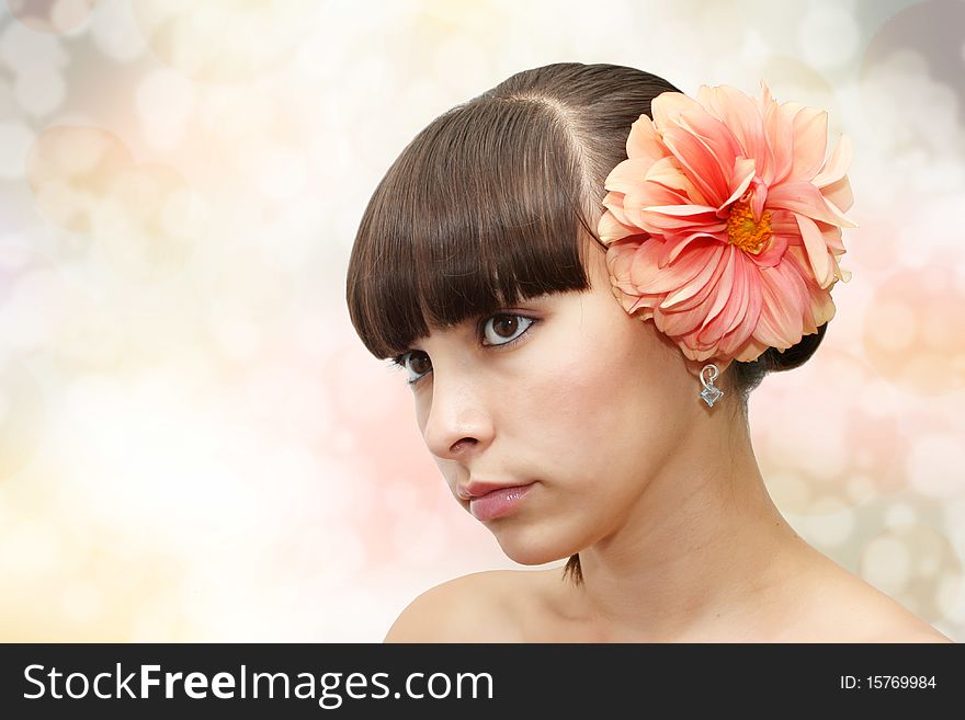 Front View Of Young Beautiful Woman S Face