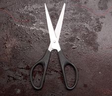 Scissors And A Red Thread Stock Photo Scissors And A Red Thread Stock Photo