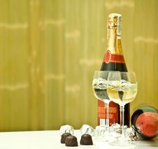 Champagne And Candy On The Table Stock Photo Champagne And Candy On The Table Stock Photo