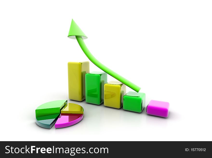 Business graph and pie chart with business concept