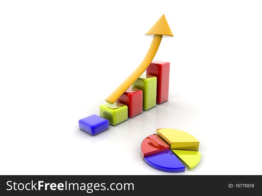 Business graph and pie chart with business concept