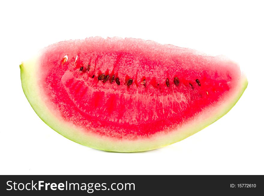 A slice of watermelon isolated on a white background