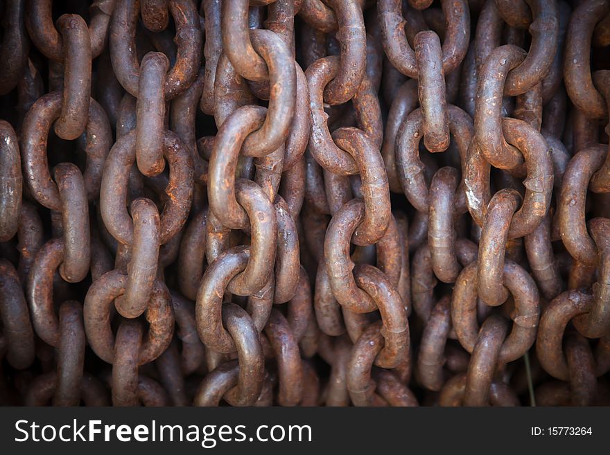 Thick Rusty Chain Background with Vignette