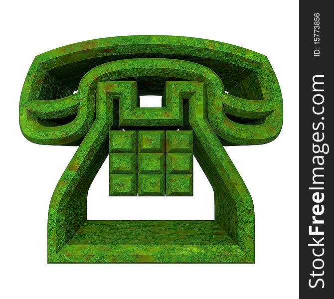 Phone Symbol In Grass - 3D