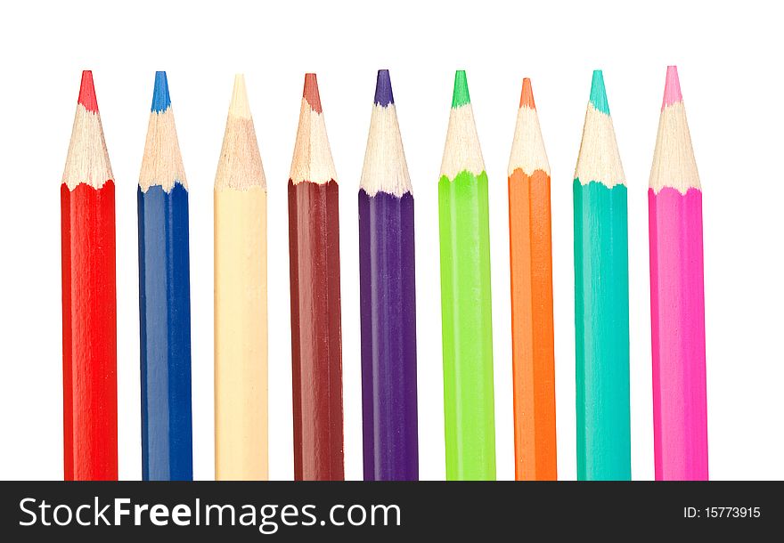 Colored pencils sharp vertical