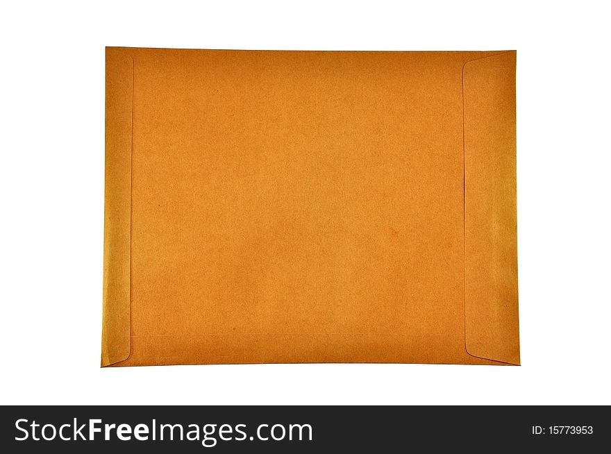 Brown envelope with white background isolate