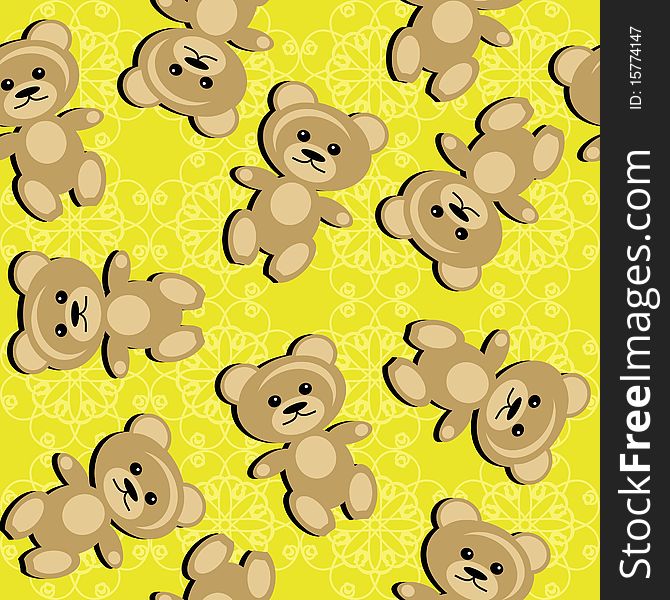 Seamless background with teddy bears