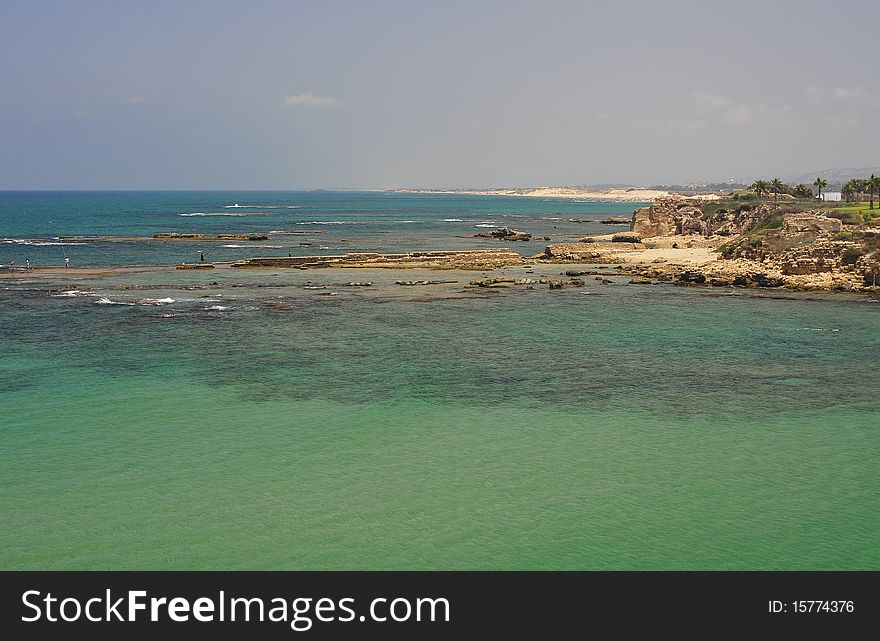 Coast Mediterranean sea in Israel