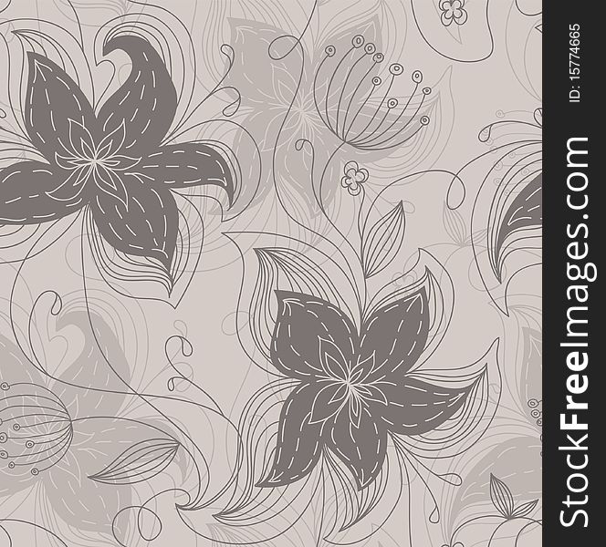 Floral pattern pink, illustration