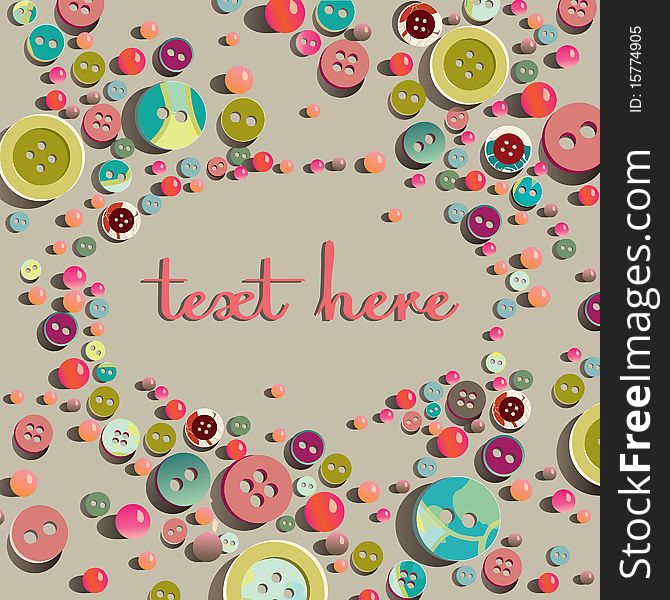 Fun background with buttons end beads