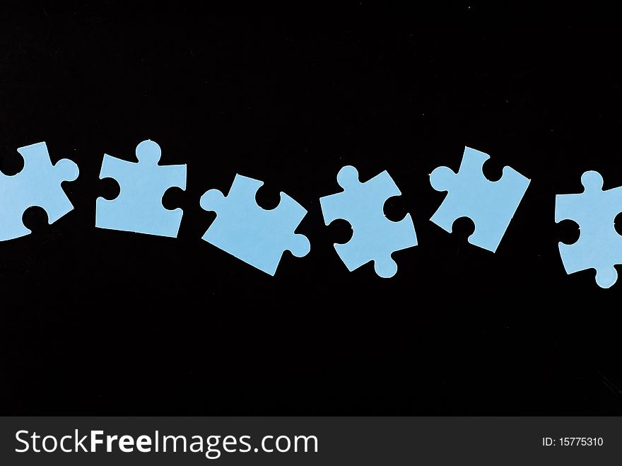 Puzzle Piece Background Template On Black