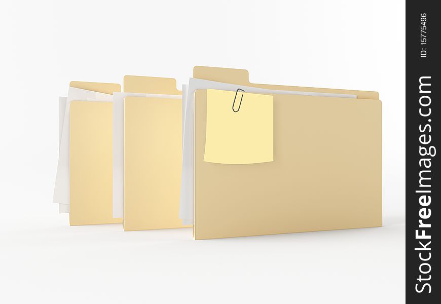 A brown 3d maded folder on a white background