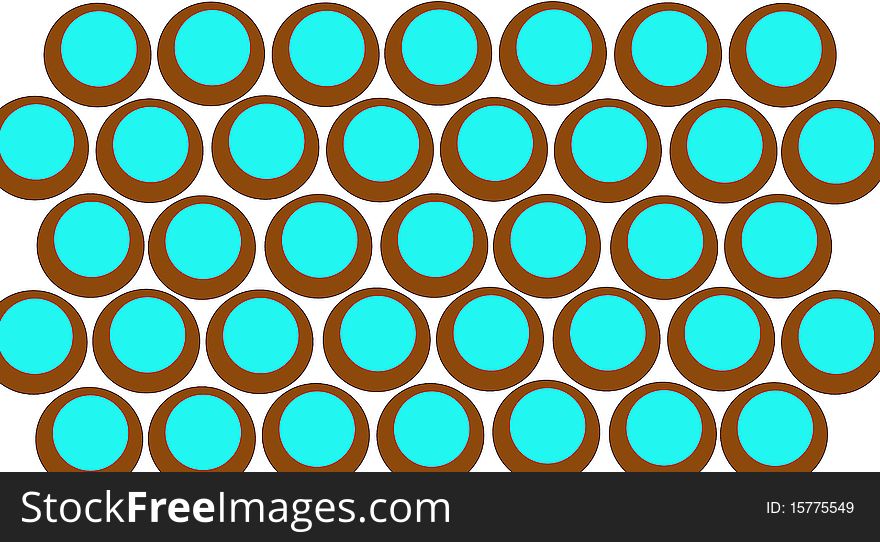 Retro circles in blue and brown