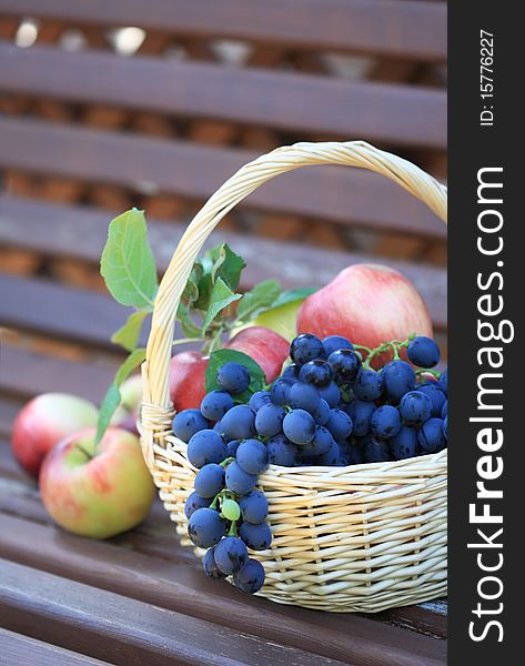 Basket with fruits