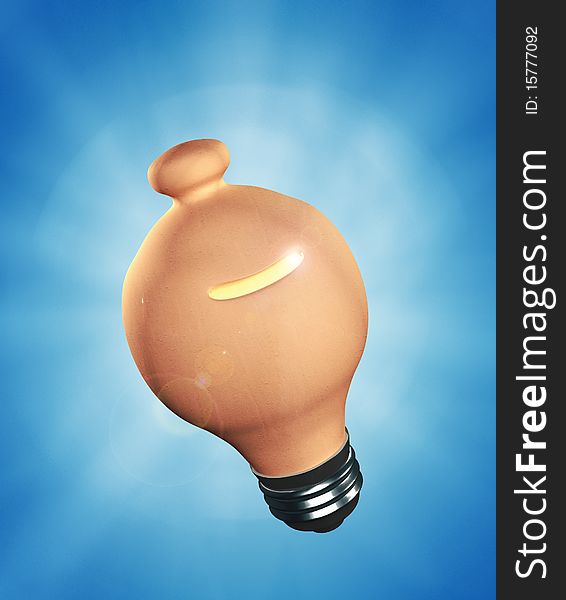 A coin bank bulb shaped. A coin bank bulb shaped