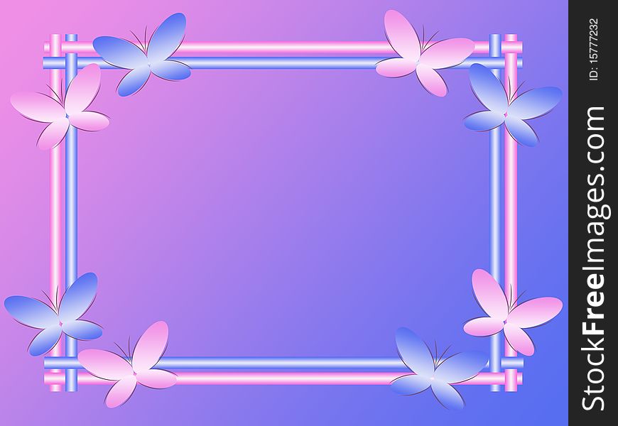 Frame with abstract butterflies