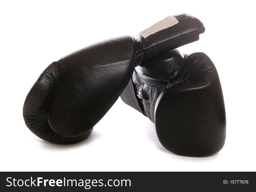 Black boxing gloves studio cutout