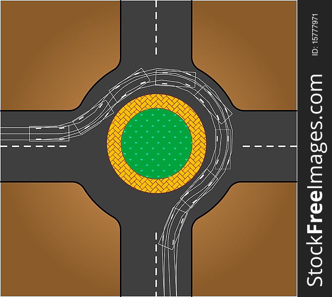 Road testing trace on a intersection