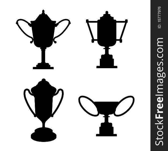 Collection of trophies cups for your design