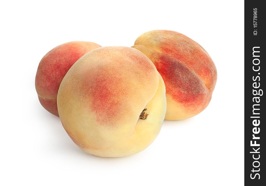 Ripe peach isolated on white background. Ripe peach isolated on white background.