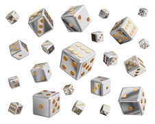 Metallic Dices Royalty Free Stock Images
