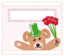 Teddy Bear With Roses Royalty Free Stock Images Teddy Bear With Roses Royalty Free Stock Images