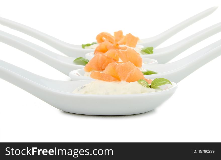 Finger food, appetizer, cheese and salmon. Finger food, appetizer, cheese and salmon