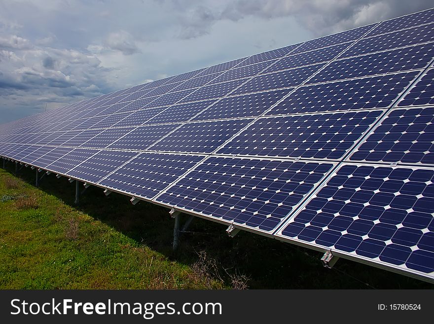 Solar panels at the power plant