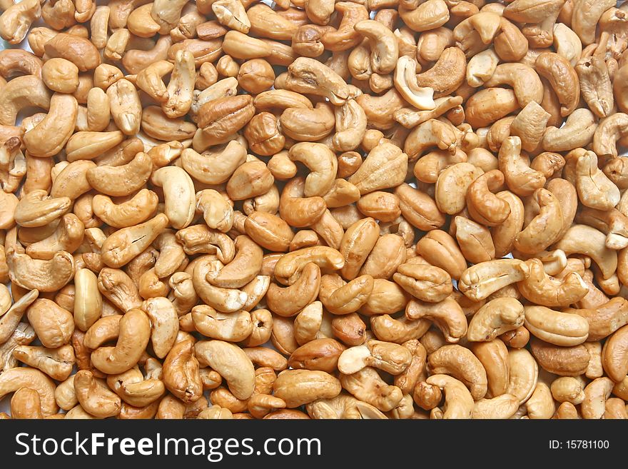 Roasted Cashew with salts using as background