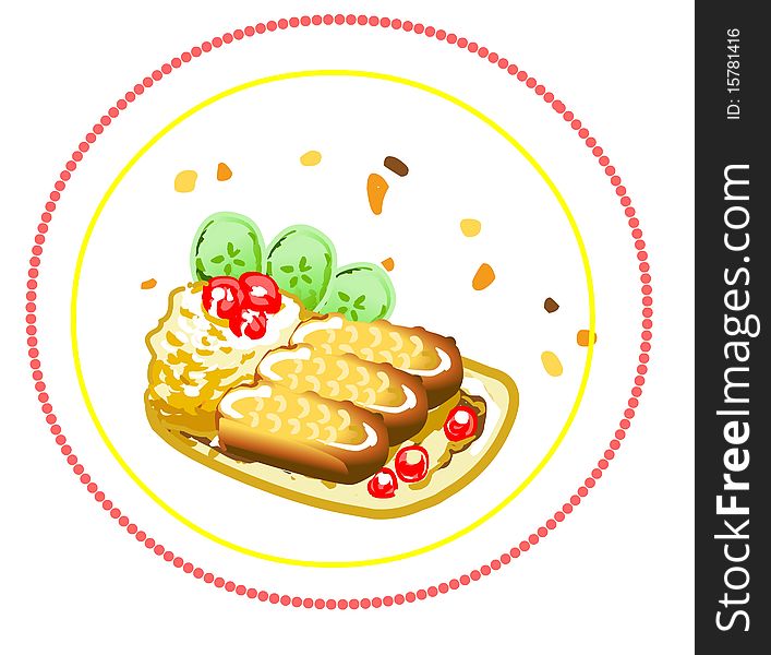 Vector illustration of fast-food items. Vector illustration of fast-food items