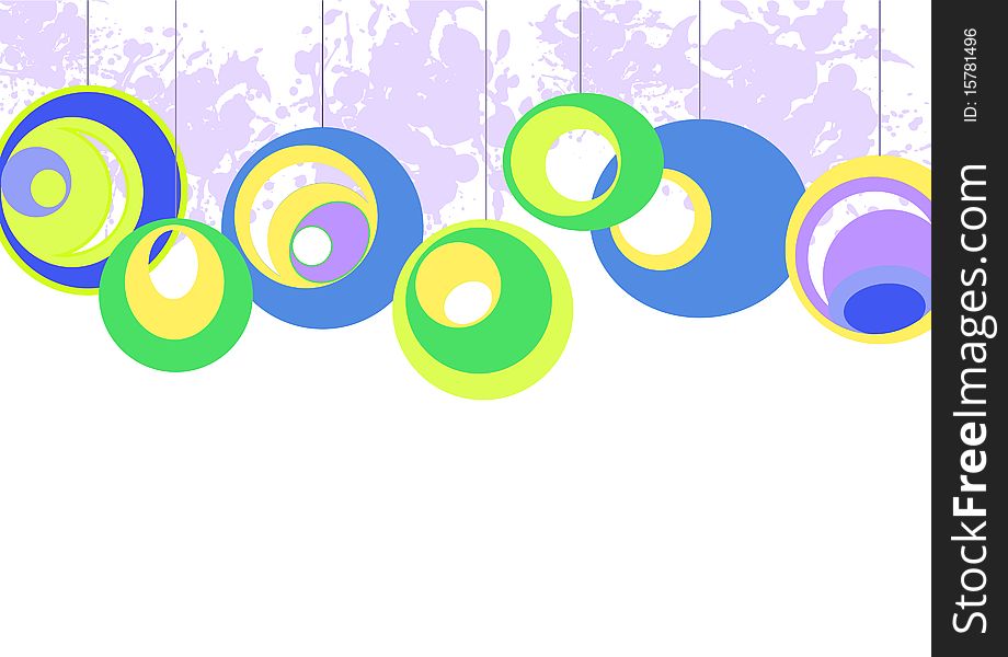Colored circles on the stained purple background. Colored circles on the stained purple background