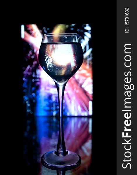Glass cup on a colored background. Glass cup on a colored background