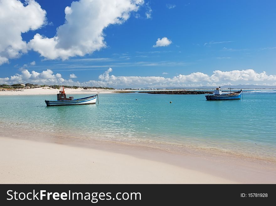 Image of a small harbour with fisherman boats. Image of a small harbour with fisherman boats