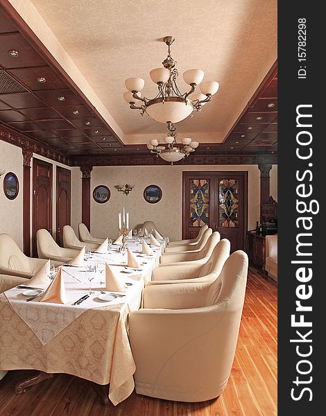 Interior of luxury restaurant