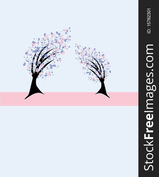 Abstract tree invitation for life events, with space for your text