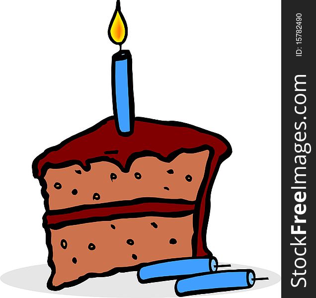 Illustration of a Pastry with three candles