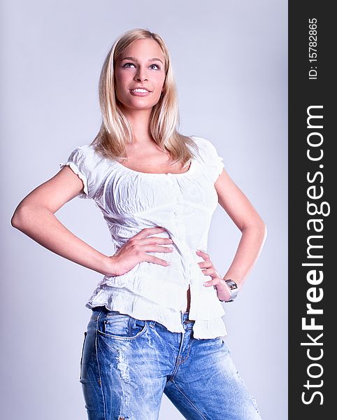 Portrait of beautiful elegant woman, studio shot