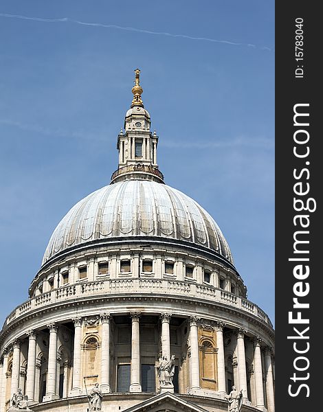 The famous dome of St Paul's Cathedral, photo taken from the Millennium Bridge, London. The famous dome of St Paul's Cathedral, photo taken from the Millennium Bridge, London.